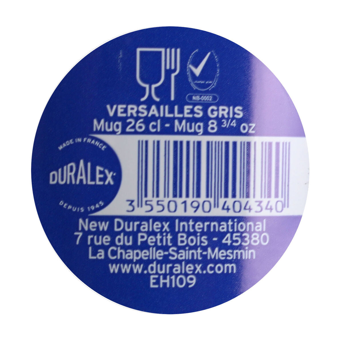 Tasse Duralex Versailles Empilable Gris 260 ml (72 Unités)