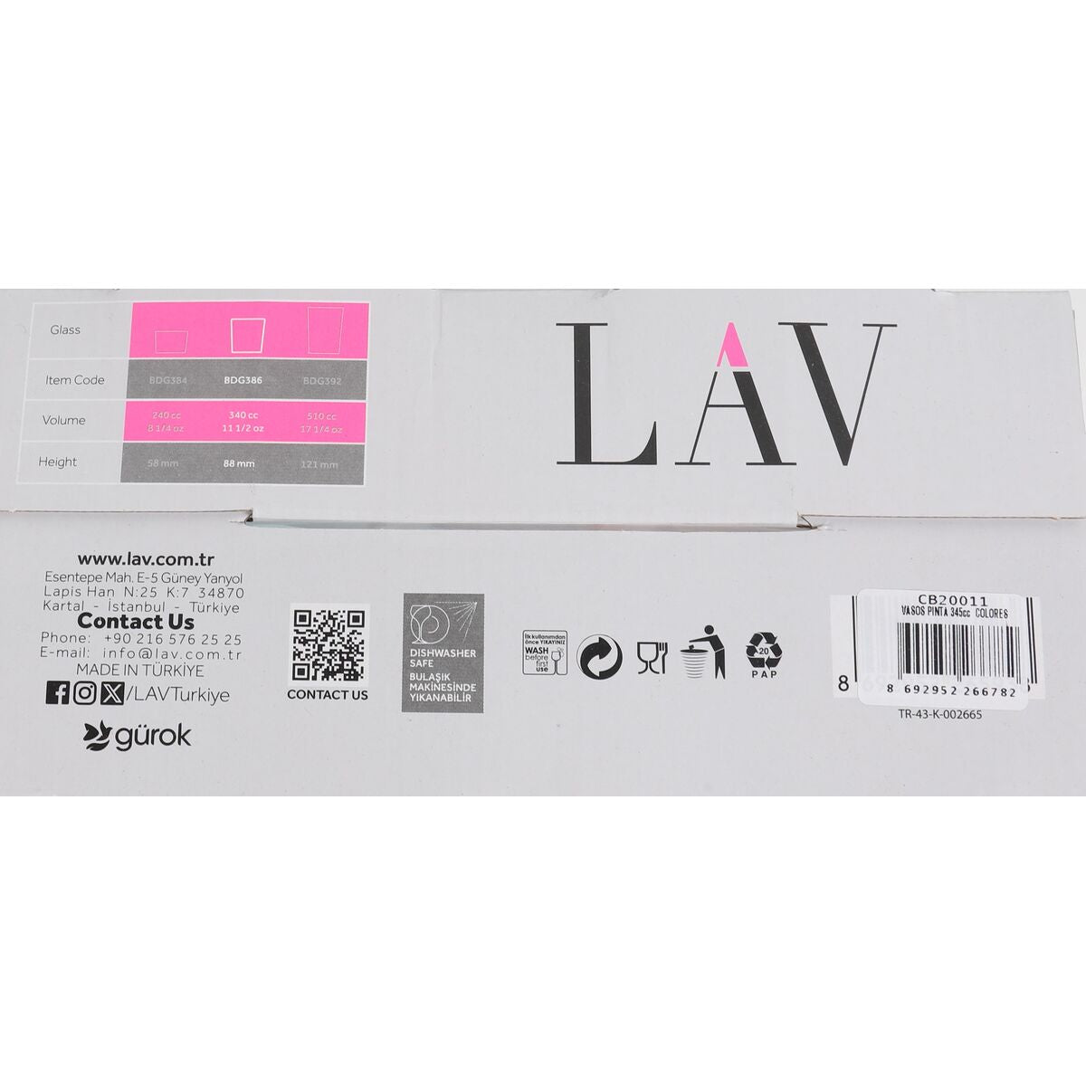 Verre à bière LAV BDG386PBT.60 4 Pièces (6 Unités)