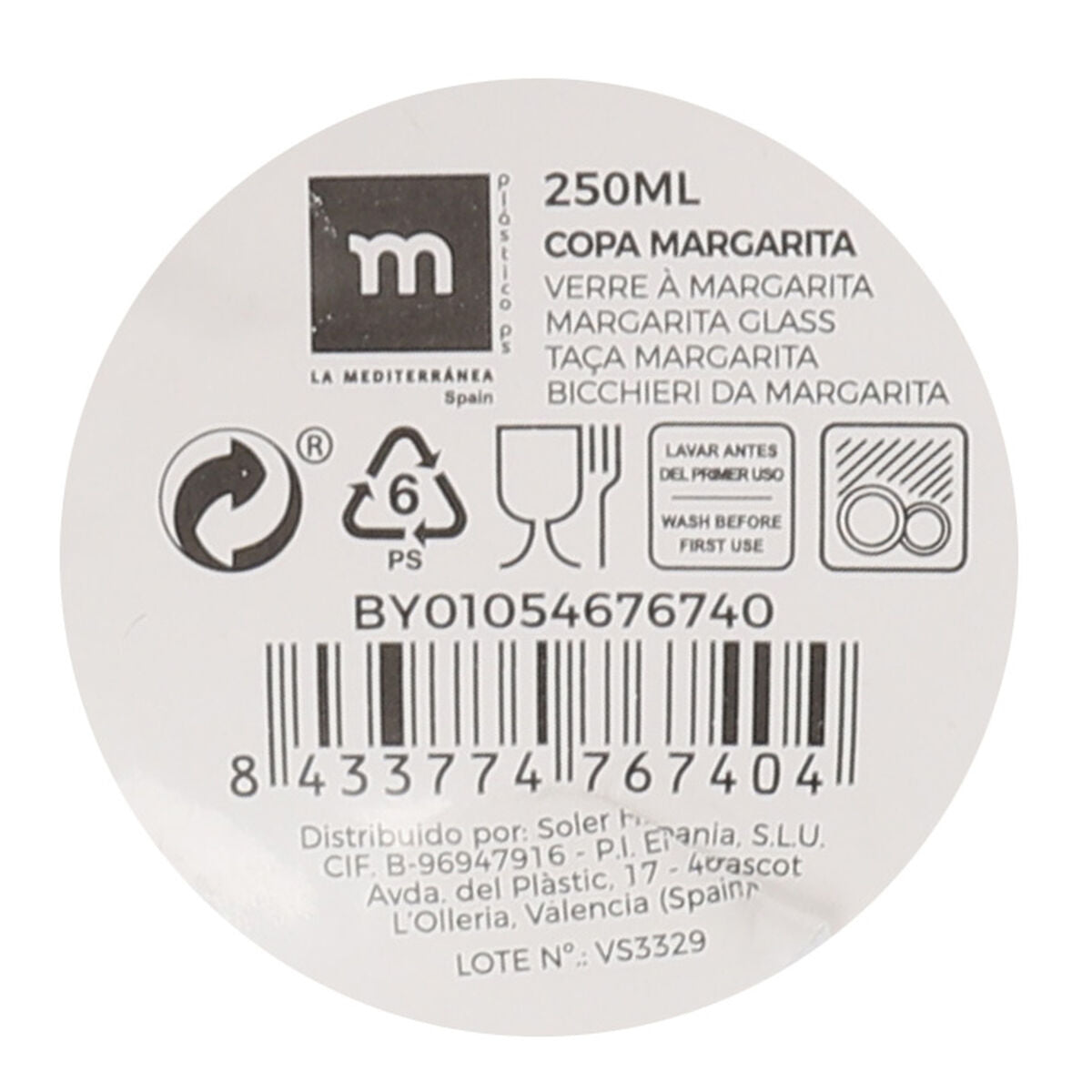 Verre à cocktail La Mediterránea 0,25 L (24 Unités)