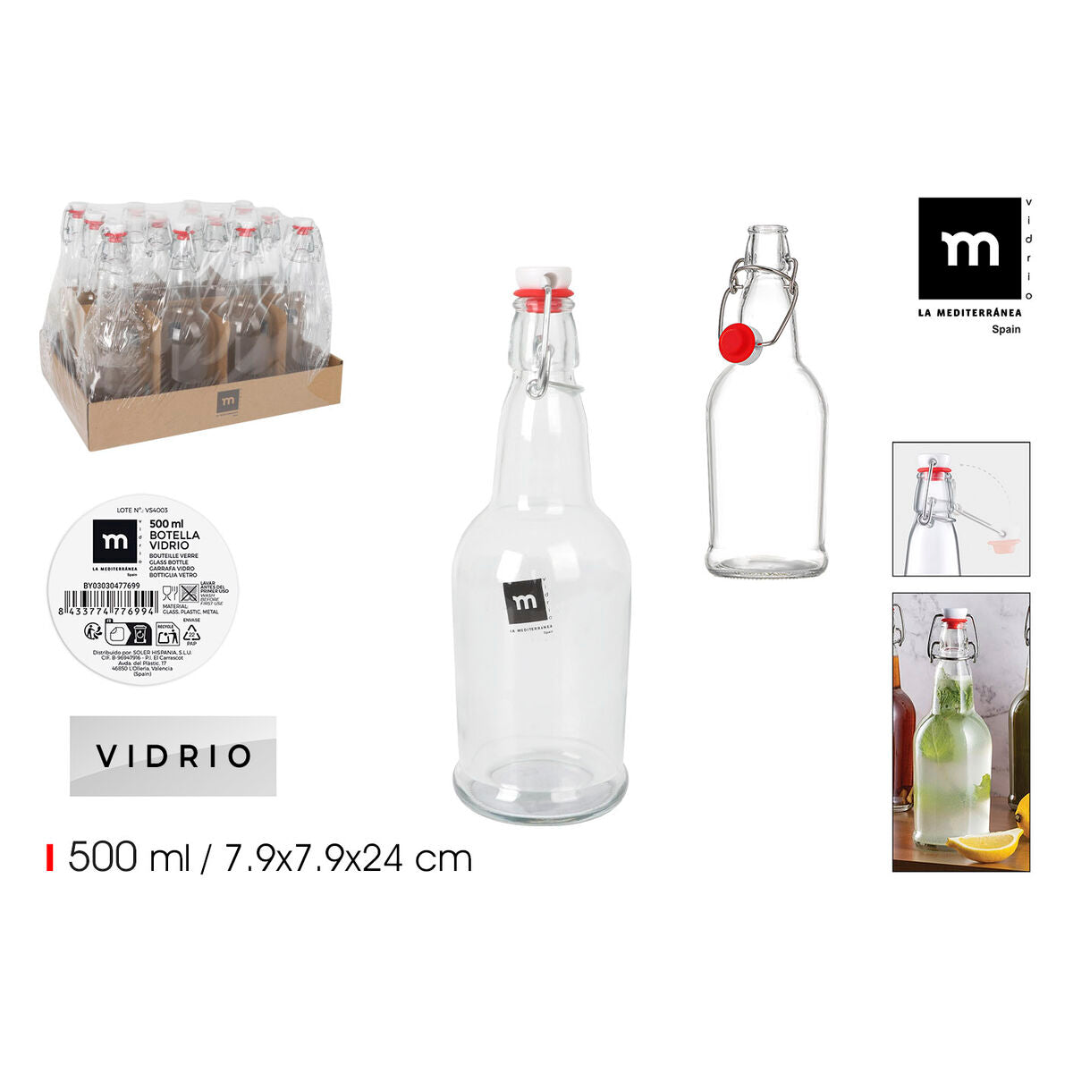 Bouteille en Verre La Mediterránea 500 ml 0,5 L (24 Unités)