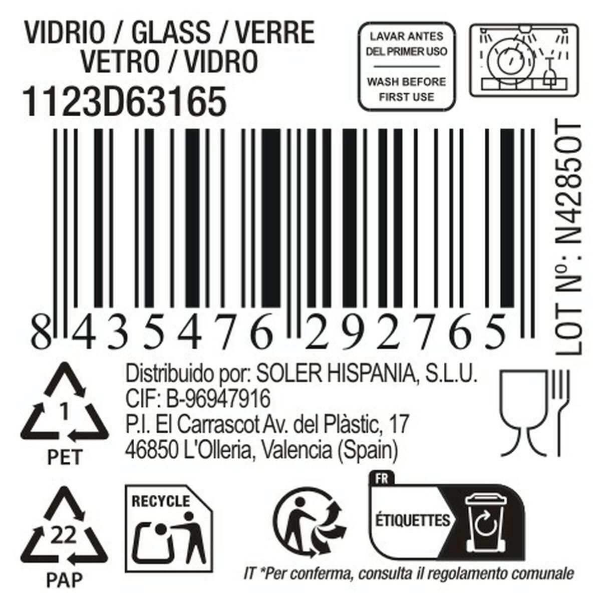 Verre La Mediterránea Bois (48 Unités)