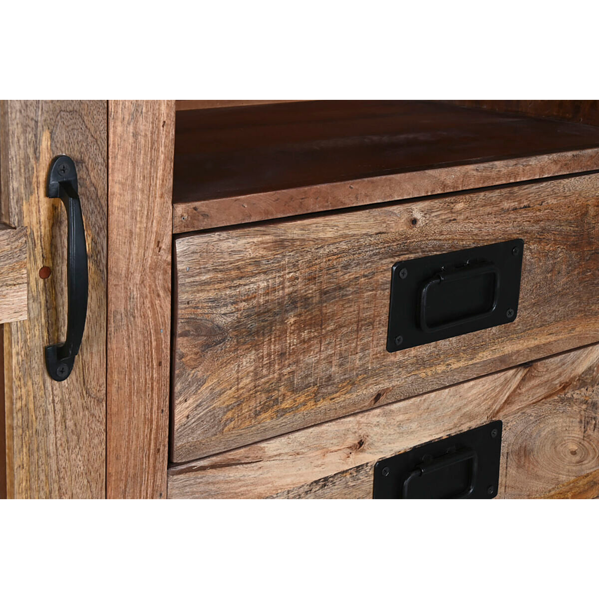 Présentoir Home ESPRIT Marron Verre Bois de manguier 165 x 45 x 210 cm