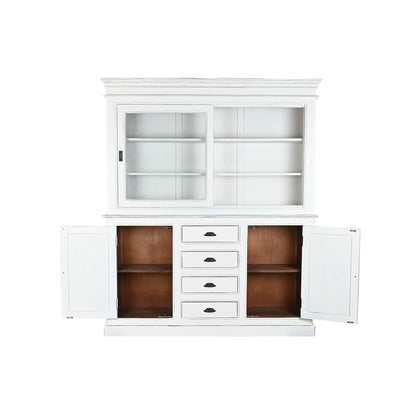 Présentoir Home ESPRIT Blanc Verre Bois de manguier 170 x 45 x 200 cm