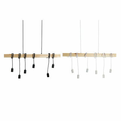Suspension DKD Home Decor Noir Métal Bois Blanc 220 V 50 W (100 x 7 x 160 cm) (2 pcs)