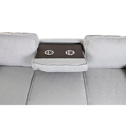 Canapé Convertible Home ESPRIT Gris clair Moderne 220 x 153 x 88 cm
