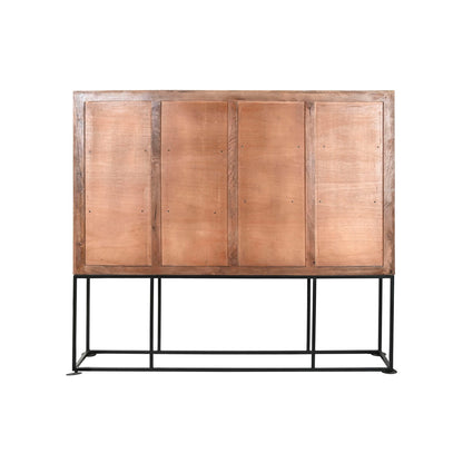 Armoire Home ESPRIT Blanc Noir Métal Bois de manguier 180 x 40 x 160 cm