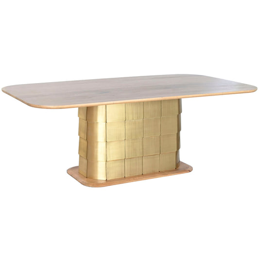 Table de Salle à Manger Home ESPRIT Doré Laiton Bois de manguier 210 x 110 x 76 cm