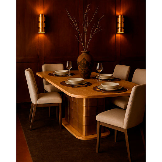 Table de Salle à Manger Home ESPRIT Doré Laiton Bois de manguier 210 x 110 x 76 cm