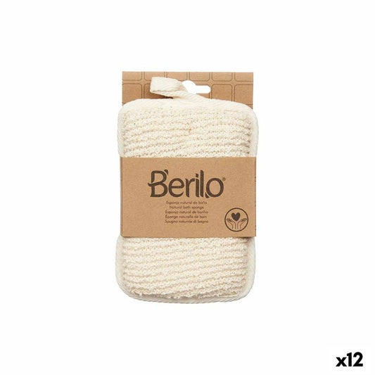 Éponge Corporelle Berilo B7081-6 Blanc Beige 11 x 16,5 x 2 cm (12 Unités)