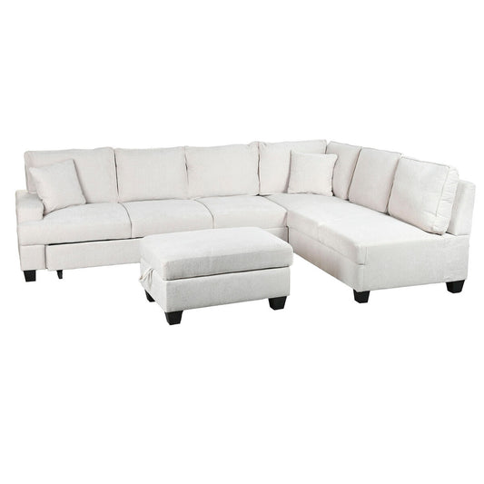Canapé Convertible Home ESPRIT Beige Moderne 285 x 260 x 90 cm