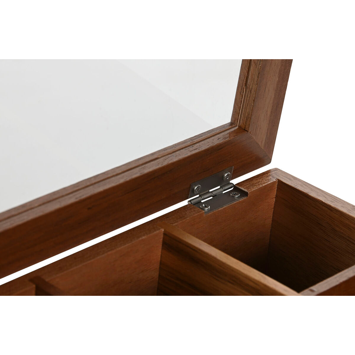 Boîte pour infusions Home ESPRIT Naturel Verre Bois d'acacia 20,5 x 20,5 x 6,5 cm