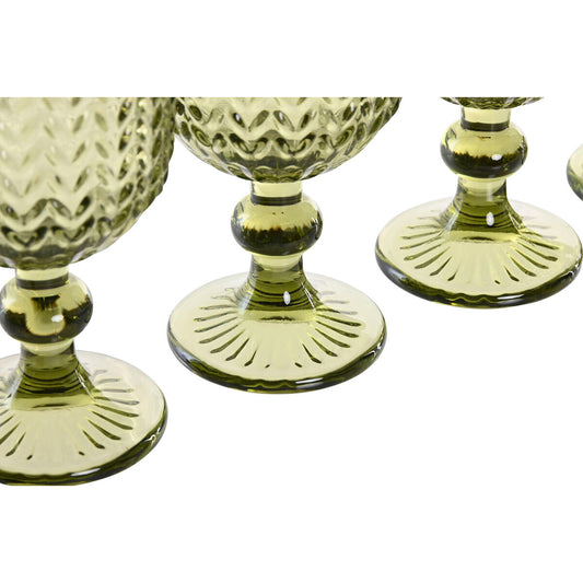 Set de Verres Home ESPRIT Vert Verre 260 ml (6 Unités)