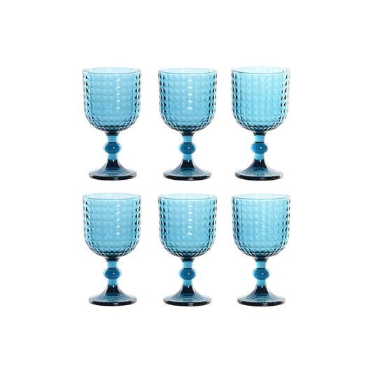 Set de Verres Home ESPRIT Bleu Verre 380 ml (6 Unités)