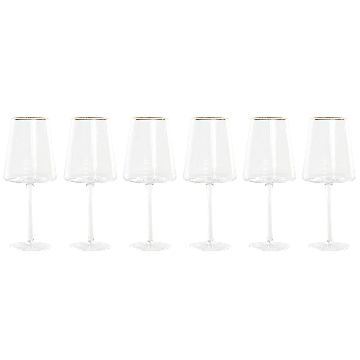 Verre à pied évasé de champagne et de cava Home ESPRIT Transparent Doré Verre 400 ml (6 Unités)