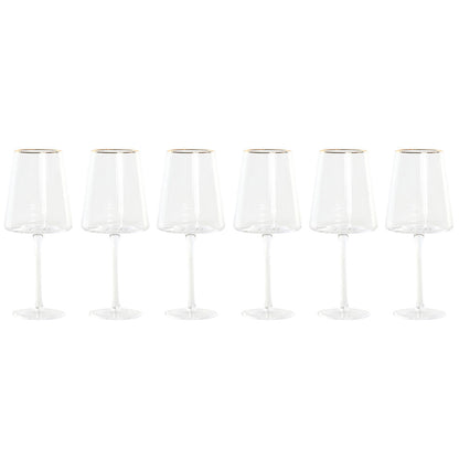 Verre à pied évasé de champagne et de cava Home ESPRIT Transparent Doré Verre 400 ml (6 Unités)