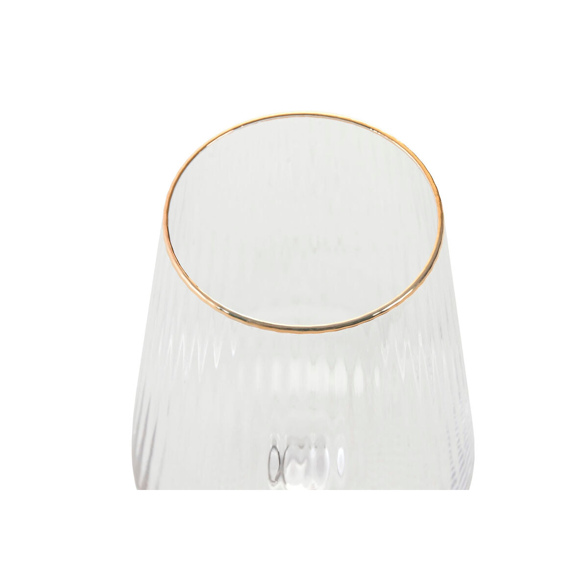 Verre à pied évasé de champagne et de cava Home ESPRIT Transparent Doré Verre 400 ml (6 Unités)