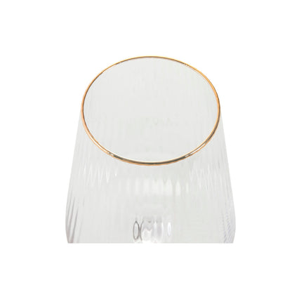 Verre à pied évasé de champagne et de cava Home ESPRIT Transparent Doré Verre 400 ml (6 Unités)