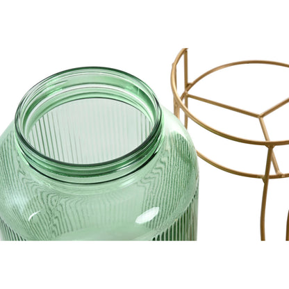 Distributeur d'eau Home ESPRIT Vert Doré Métal Verre 4 L 16 x 16 x 24,6 cm