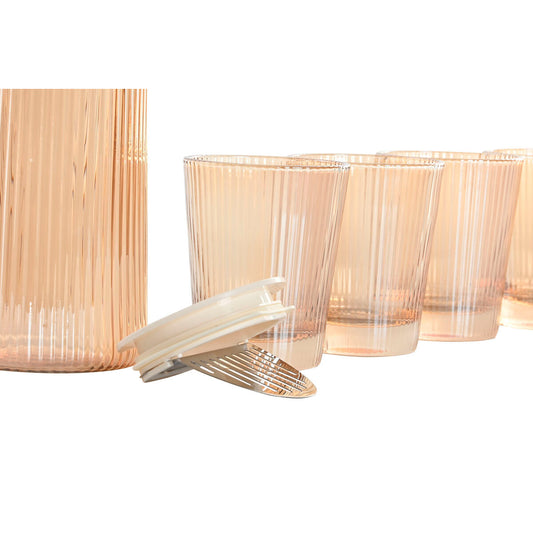 Ensemble de verres avec bouteille Home ESPRIT Ambre Verre Borosilicaté 1,25 L