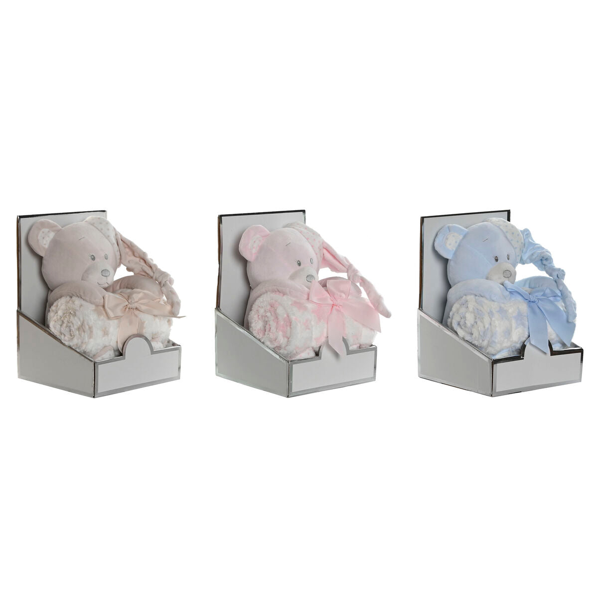 Coffret Bébé Home ESPRIT Bleu Beige Rose Polyester (3 Unités)