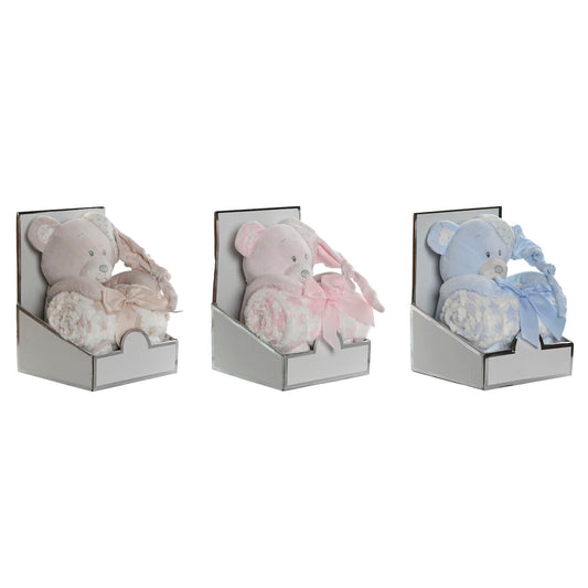 Coffret Bébé Home ESPRIT Bleu Beige Rose Polyester (3 Unités)
