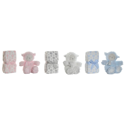 Coffret Bébé Home ESPRIT Bleu Beige Rose Polyester (3 Unités)