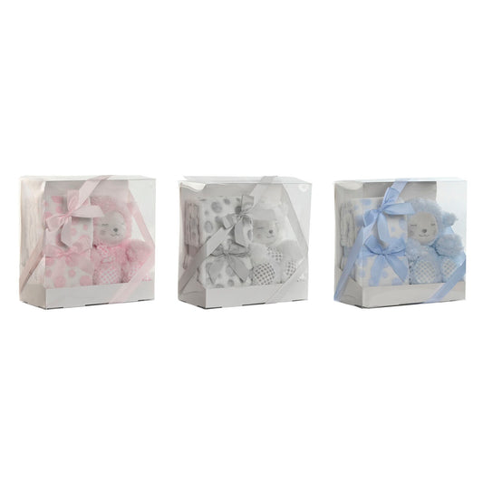 Coffret Bébé Home ESPRIT Bleu Beige Rose Polyester (3 Unités)