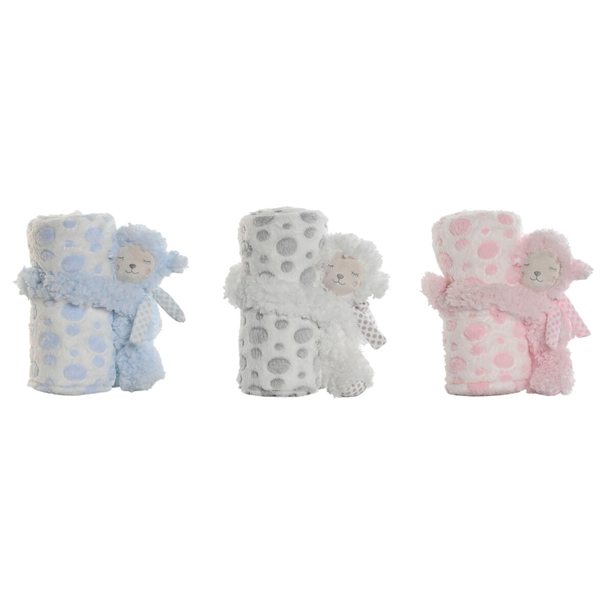Coffret Bébé Home ESPRIT Bleu Beige Rose Polyester (3 Unités)