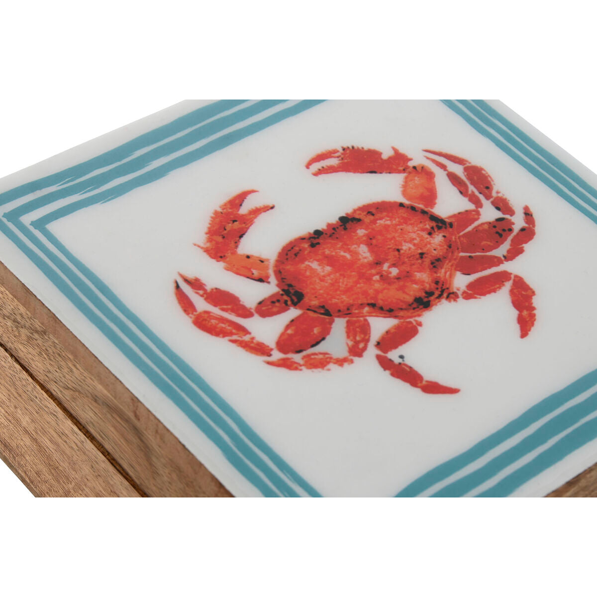 Boîte à bijoux Home ESPRIT Multicouleur Bois de manguier 17,5 x 17,5 x 8 cm (2 Unités)