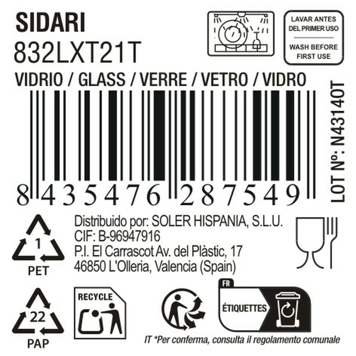 Verre La Mediterránea Sidari (36 Unités)