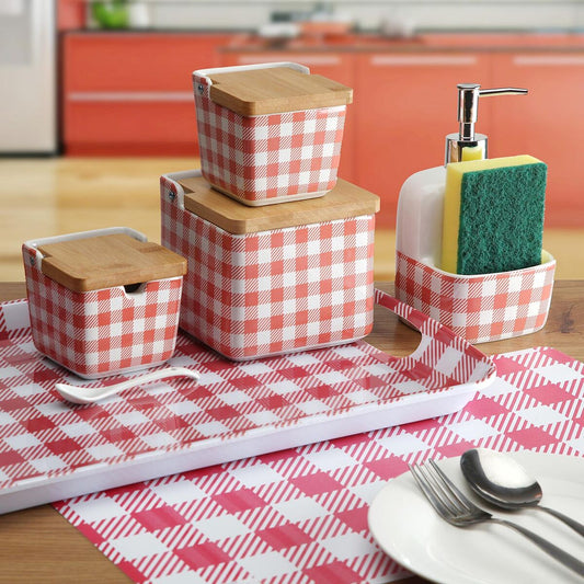 Salière avec couvercle Versa VICHY  Céramique 8,8 x 8,5 x 8,8 cm