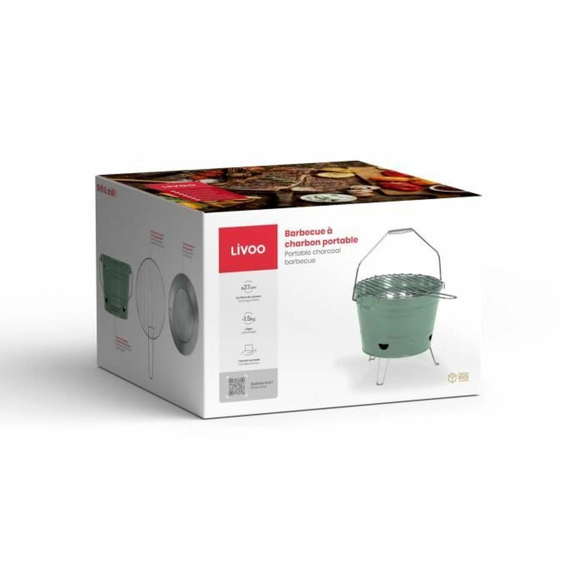 Barbecue Portable Livoo DOC327V  Métal Acier