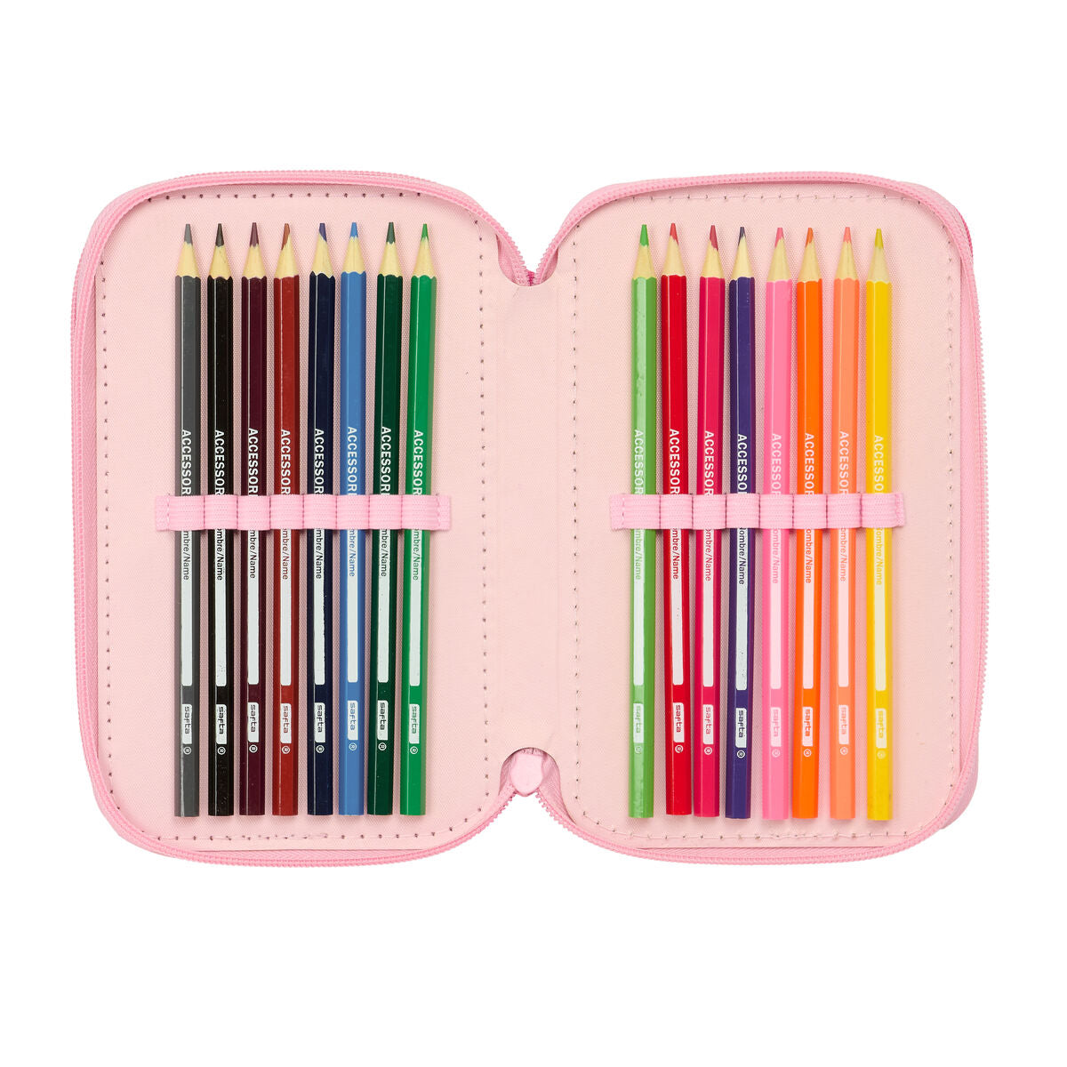 Pochette à crayons triple Lilo & Stitch Ice cream Rose 12,5 x 19,5 x 5,5 cm 37 Pièces