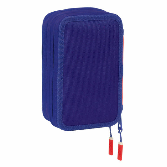 Pochette à crayons triple Atlético Madrid Bleu Blanc Rouge 12,5 x 19,5 x 5,5 cm 37 Pièces