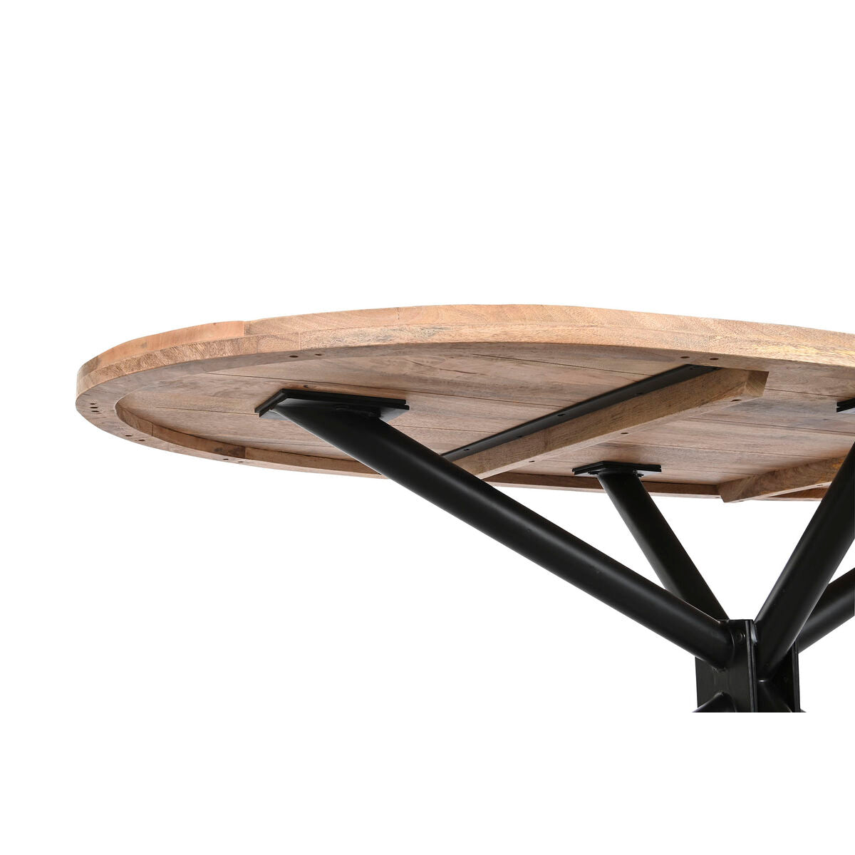 Table de Salle à Manger DKD Home Decor Naturel Noir Métal Bois de manguier 200 x 100 x 76 cm
