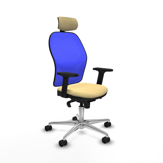 Chaise de Bureau avec Appui-tête Jorquera Piqueras y Crespo 2D086N2 Crème