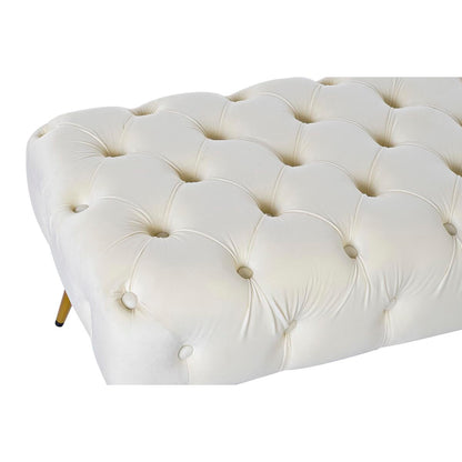 Banquette Home ESPRIT Crème Doré Polyester Métal 103 x 46 x 42 cm