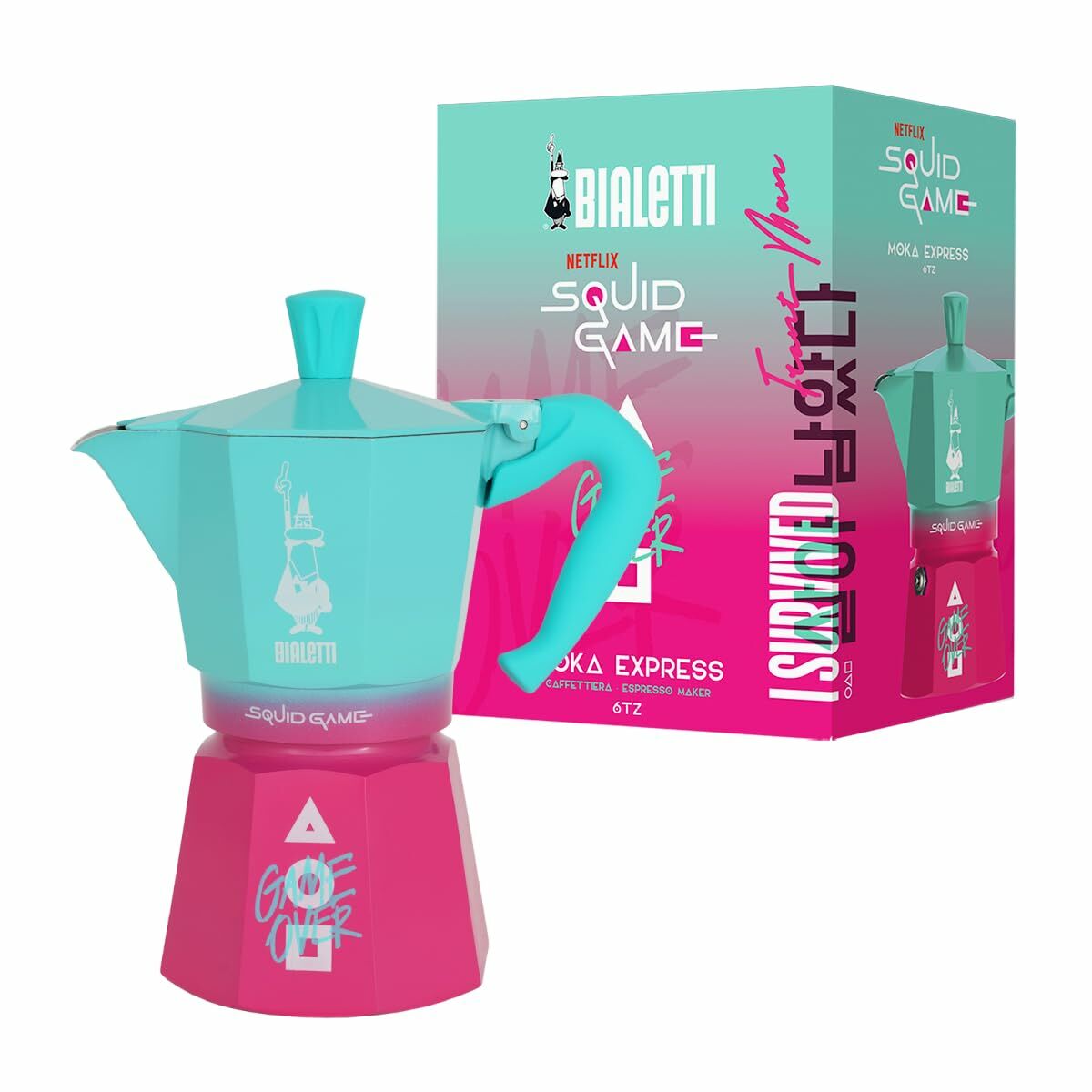 Cafetière Italienne Bialetti Bleu Rose Aluminium Thermoplastique 6 Tasses