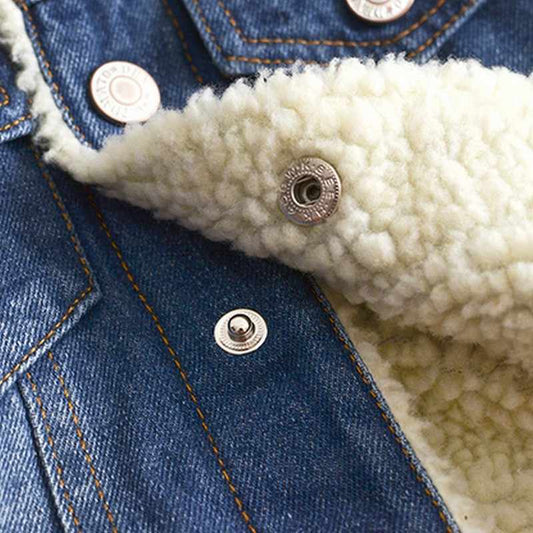 Veste en jean épais en cachemire pour enfants de 2 à 6 ans