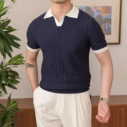 Polo tricoté de luxe pour homme