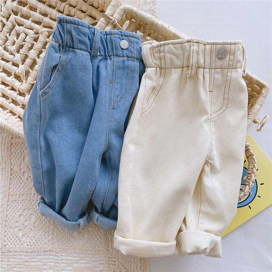 Jeans taille haute pour enfants filles et garçons 9 mois à 3 ans
