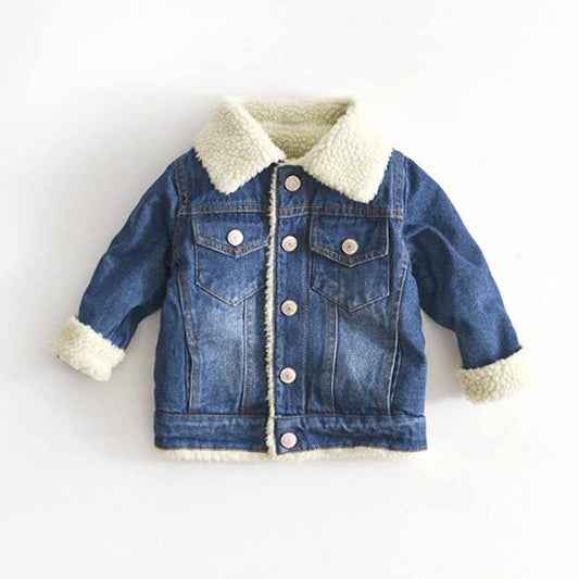 Veste en jean épais en cachemire pour enfants de 2 à 6 ans