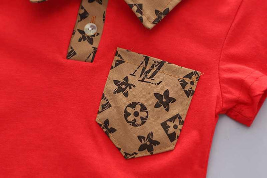 POLO à manches courtes et short pour garçon, deux pièces pour enfants