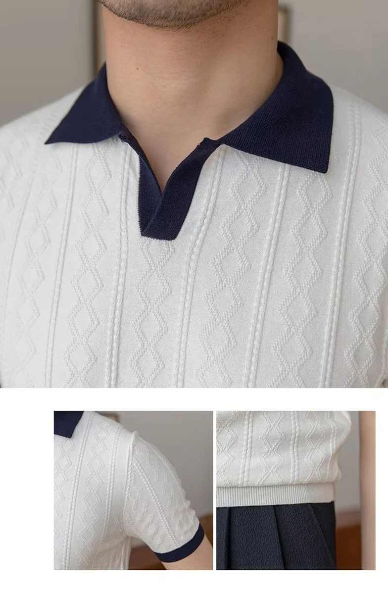 Polo tricoté de luxe pour homme