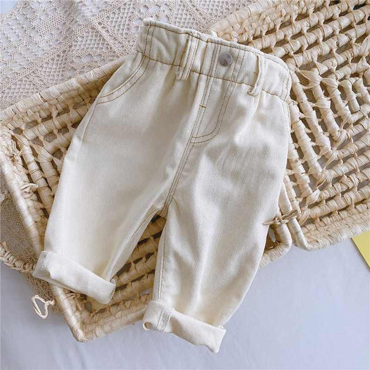 Jeans taille haute pour enfants filles et garçons 9 mois à 3 ans